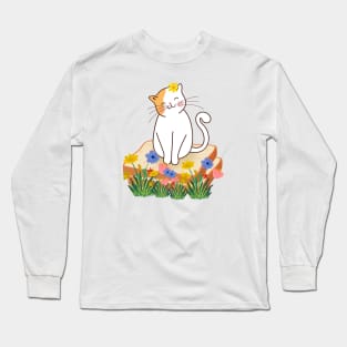 Cat Flower Toast Long Sleeve T-Shirt